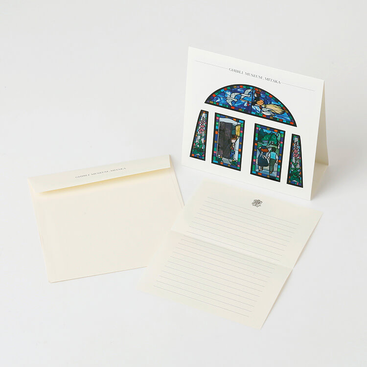 Ghibli Museum Exclusive Stained Glass Display Greeting Card – Kiki's Delivery Service| Kiki's Departure