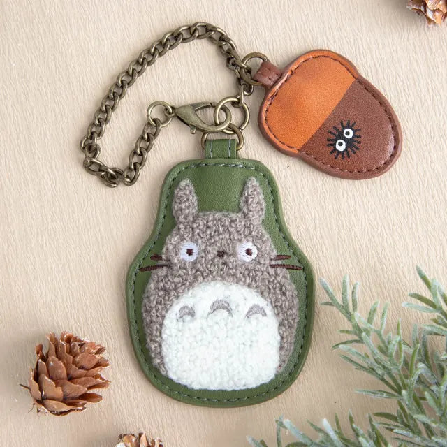 My Neighbor Totoro Fluffy Series Embroidered Bag Charm | Key Ring - Totoro & Acorn