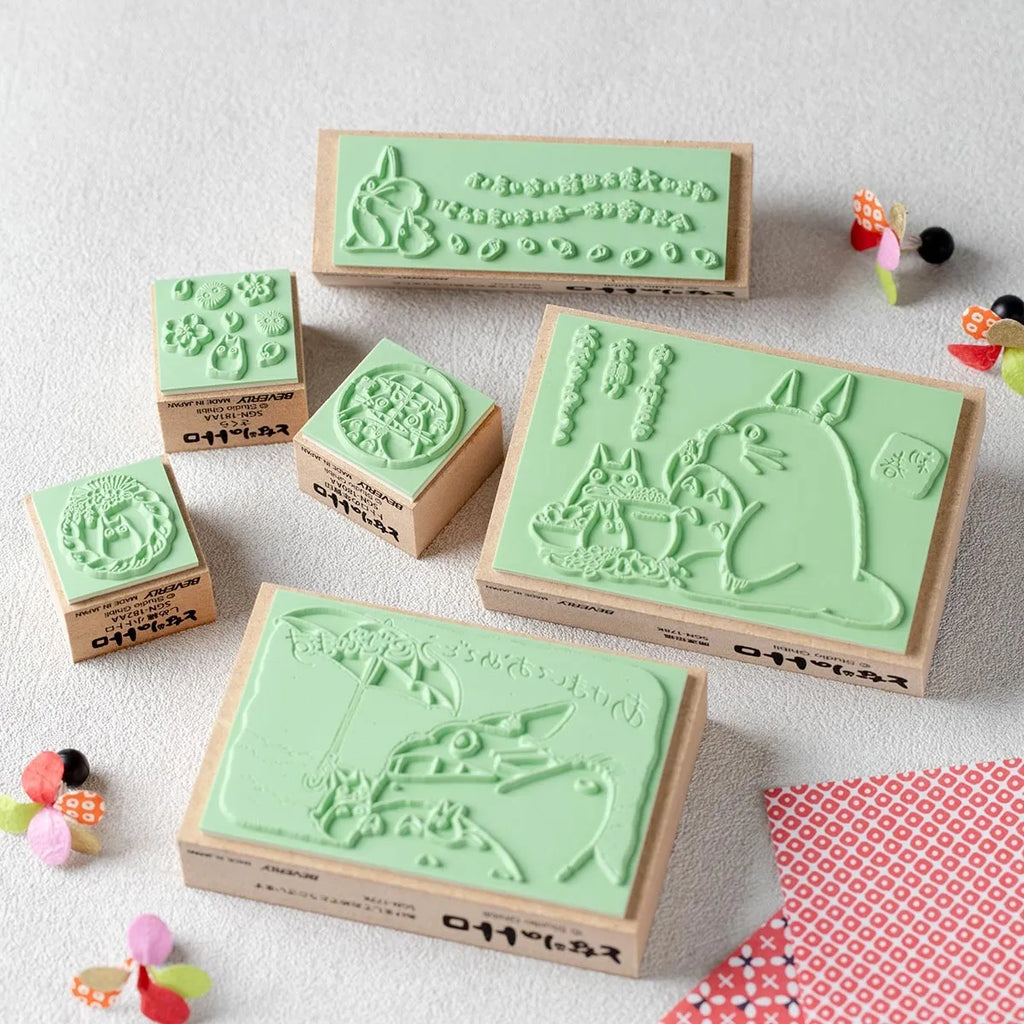 My Neighbor Totoro Wooden Rubber Stamp - Festive Meal