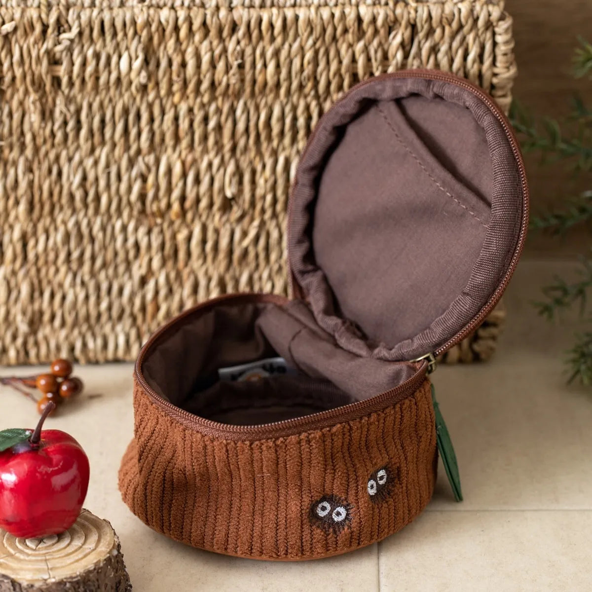 My Neighbor Totoro Treelog-Style Corduroy Small Pouch | Studio Ghibli
