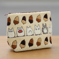 My Neighbor Totoro Fluffy Series Embroidery Pouch - Totoro & Acorn Ivory