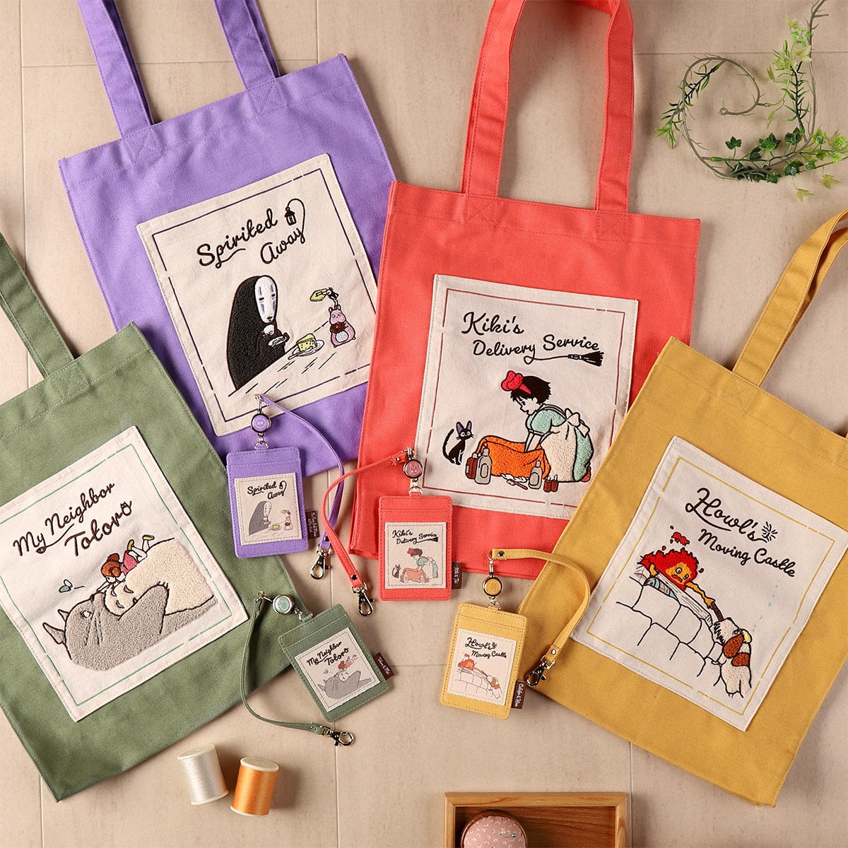 Howl's Moving Castle Calcifer Macaron Colour Canvas Tote Bag｜Studio Ghibli