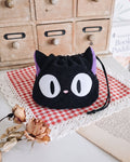 Kiki's Delivery Service Jiji Head-Shaped Drawstring Pouch | Studio Ghibli