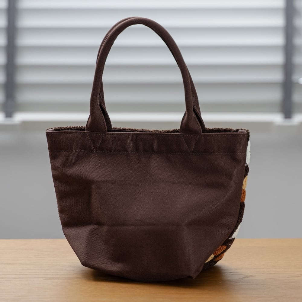 My Neighbor Totoro Fluffy Series Embroidery Tote Bag - Totoro & Acorn Brown