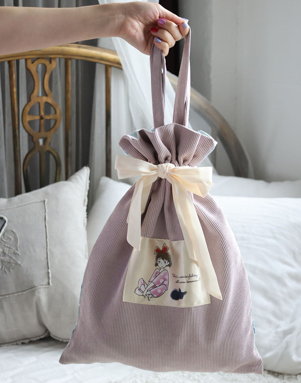 Kiki's Delivery Service X Donguri Closet - Two-sided Drawstring Tote Bag｜Studio Ghibli