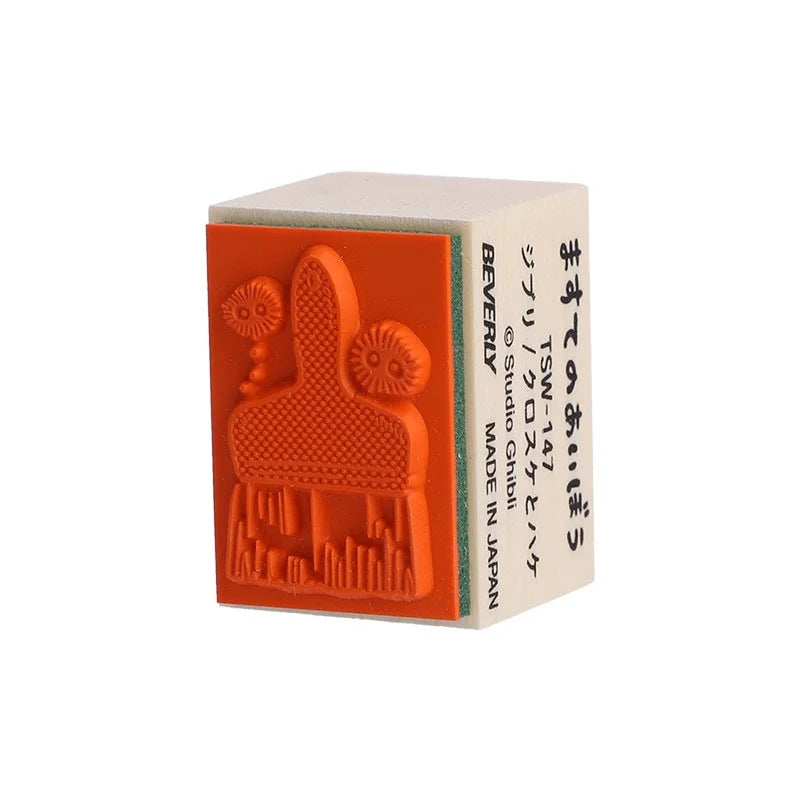 My Neighbor Totoro Wooden Rubber Stamp - Soot Sprites & Paintbrush | Beverly Japan | Studio Ghibli