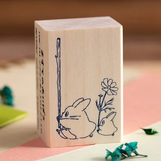 My Neighbor Totoro Wooden Rubber Stamp -  Medium & Small Totoro | Beverly Japan | Studio Ghibli