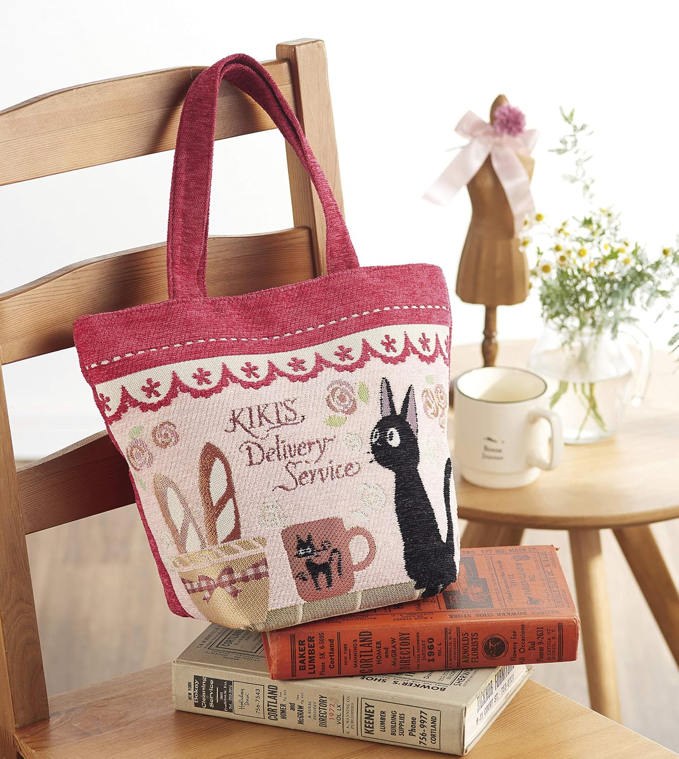 Kiki's Delivery Service Gobelin Tapestry Tote Bag - Jiji & Baguettes Studio Ghibli