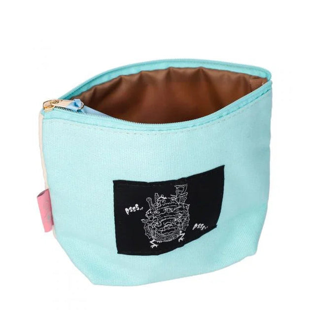 Howl's Moving Castle Calcifer Embroidery Pouch -Macaron Colour Canvas |Studio Ghibli