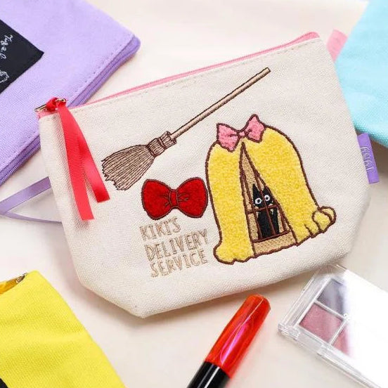 Kiki's Delivery Service Embroidery Pouch - Macaron Colour Canvas | Studio Ghibli