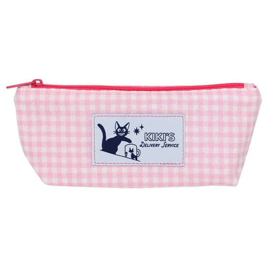 Kiki's Delivery Service Baby Pink Gingham Check Pencil Case| Pen Pouch - Studio Ghibli