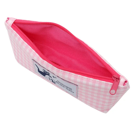 Kiki's Delivery Service Baby Pink Gingham Check Pencil Case| Pen Pouch - Studio Ghibli